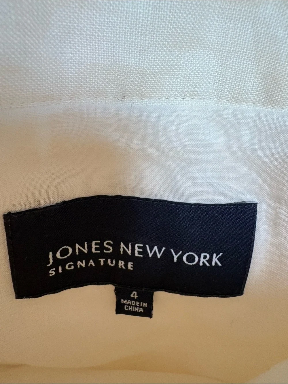Jones New York Linen Women's Pleated Skirt with Navy Stripe Detail